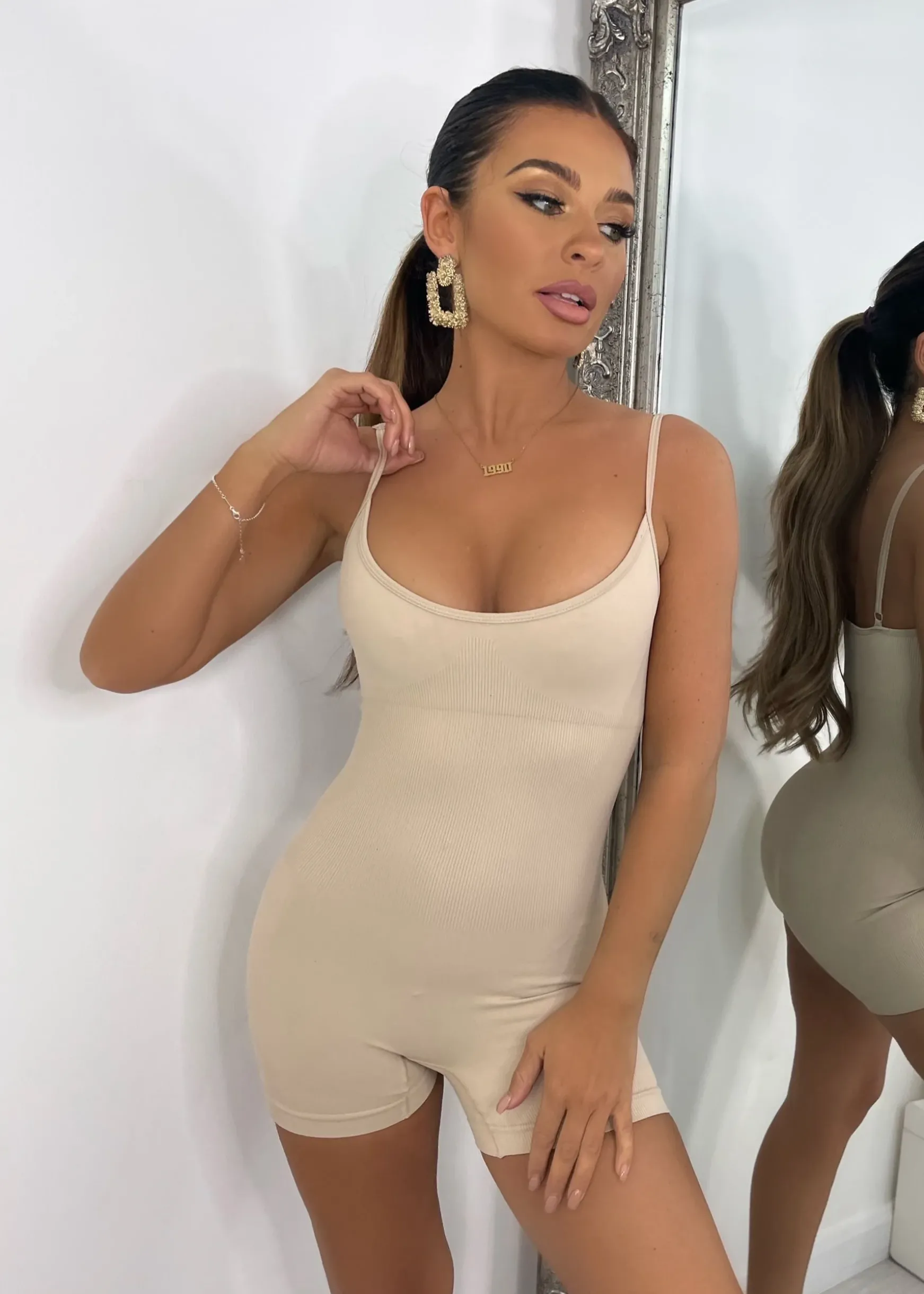 Alessia Shaping Romper - Beige|DressMeZee Online
