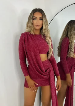 Capture It Wrap Mini Dress - Wine|DressMeZee Online