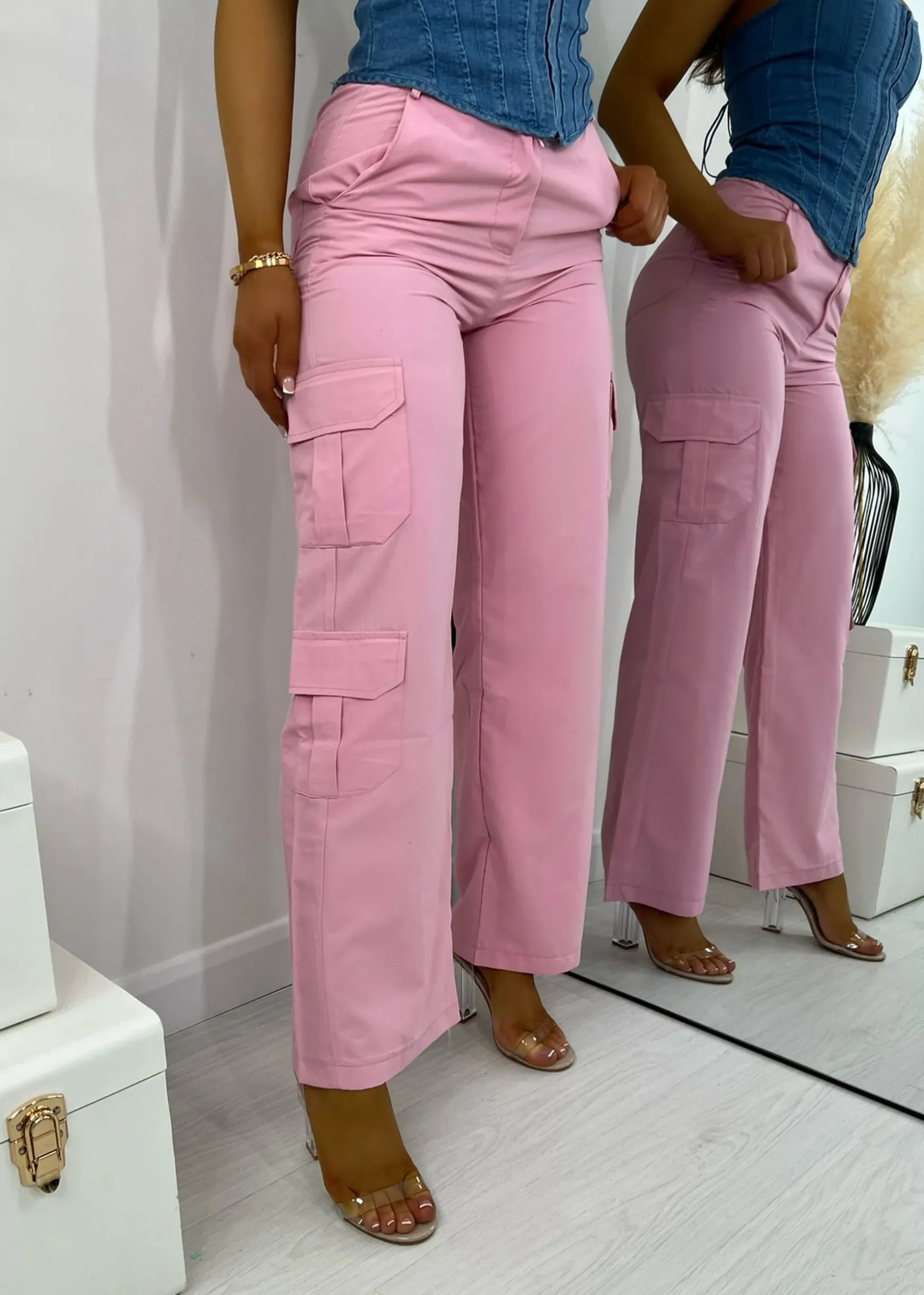 Cargo Queen Trousers - Pink|DressMeZee Sale