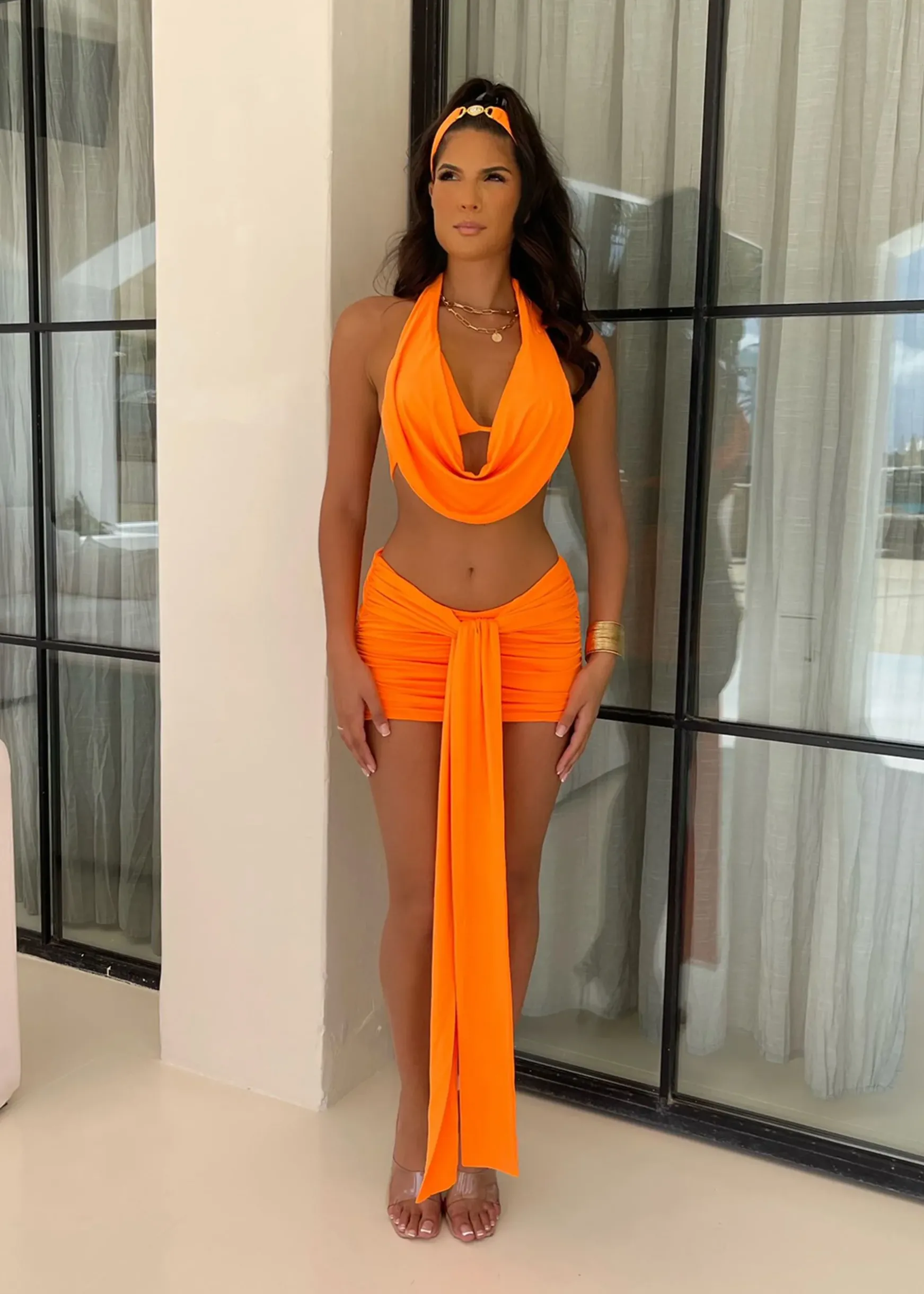 Chasing Sunsets Three Piece Set - Orange|DressMeZee Hot