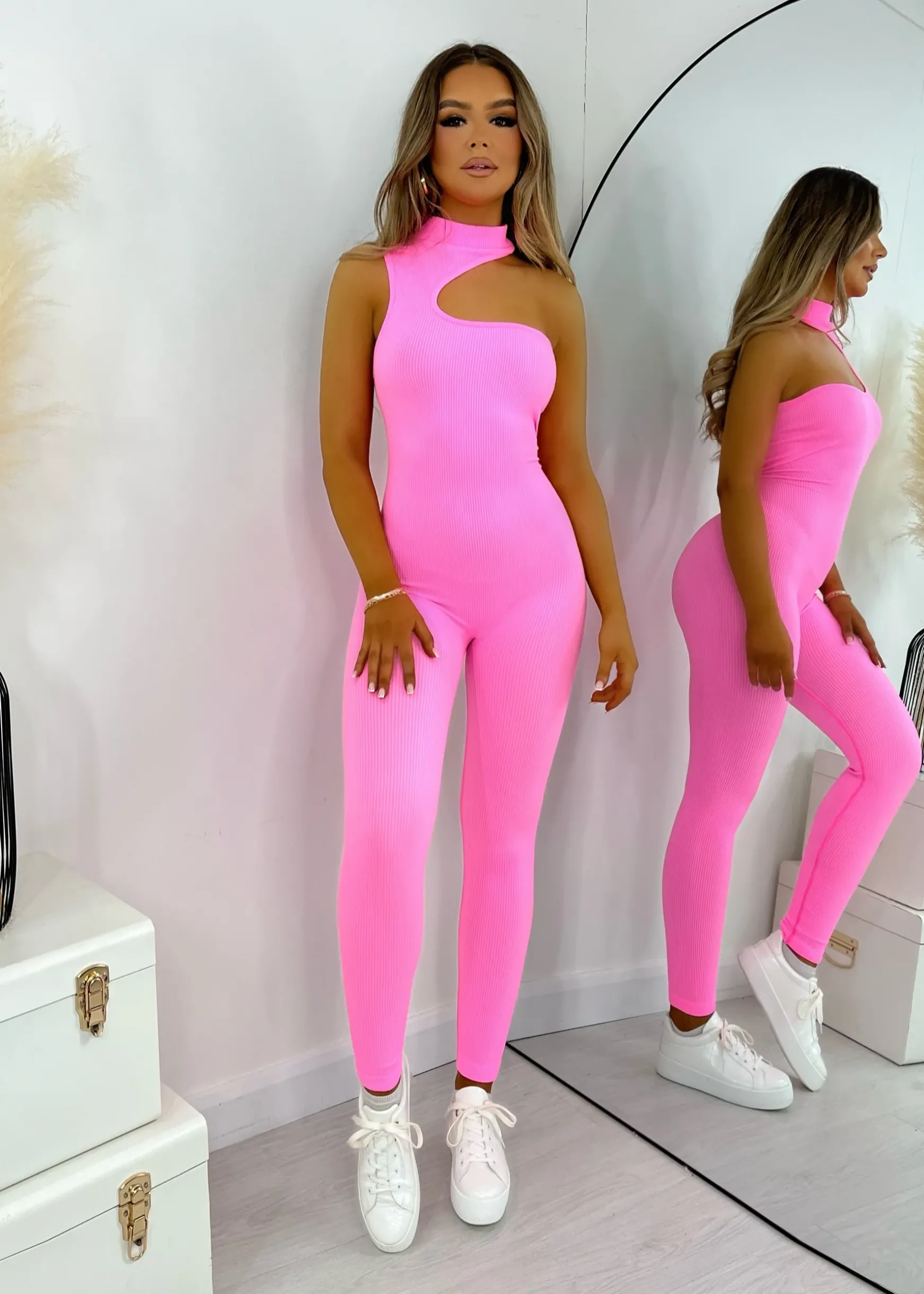 Comfort Is Key Cut Out Jumpsuit - Pink|DressMeZee Best