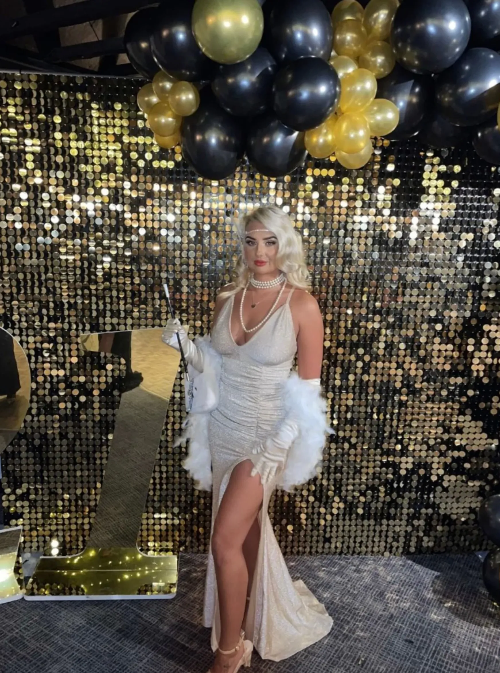 Happily Ever After Lurex Gown With Slit - Champagne|DressMeZee Fashion