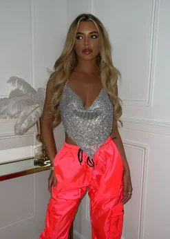 Highlight Of My Summer Cargo Trousers - Pink|DressMeZee New