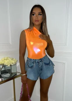 Iconic Bodysuit - Orange|DressMeZee New