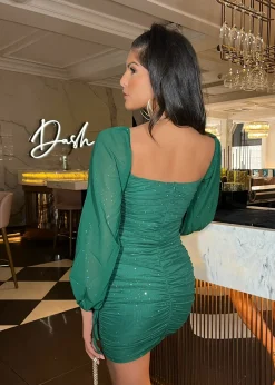 In Your Dreams Long Sleeve Bodycon Dress - Green|DressMeZee Sale