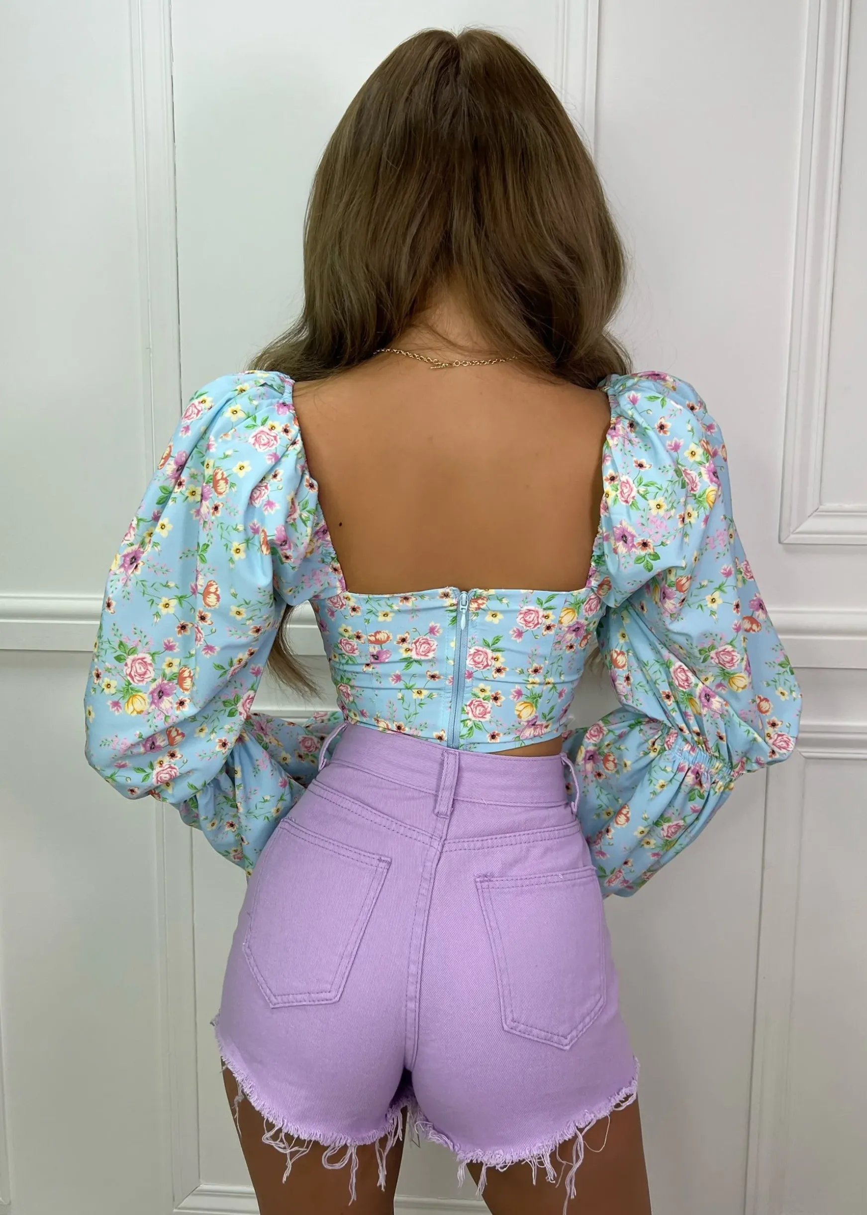 Jilly Ripped Denim Shorts - Lilac|DressMeZee Fashion