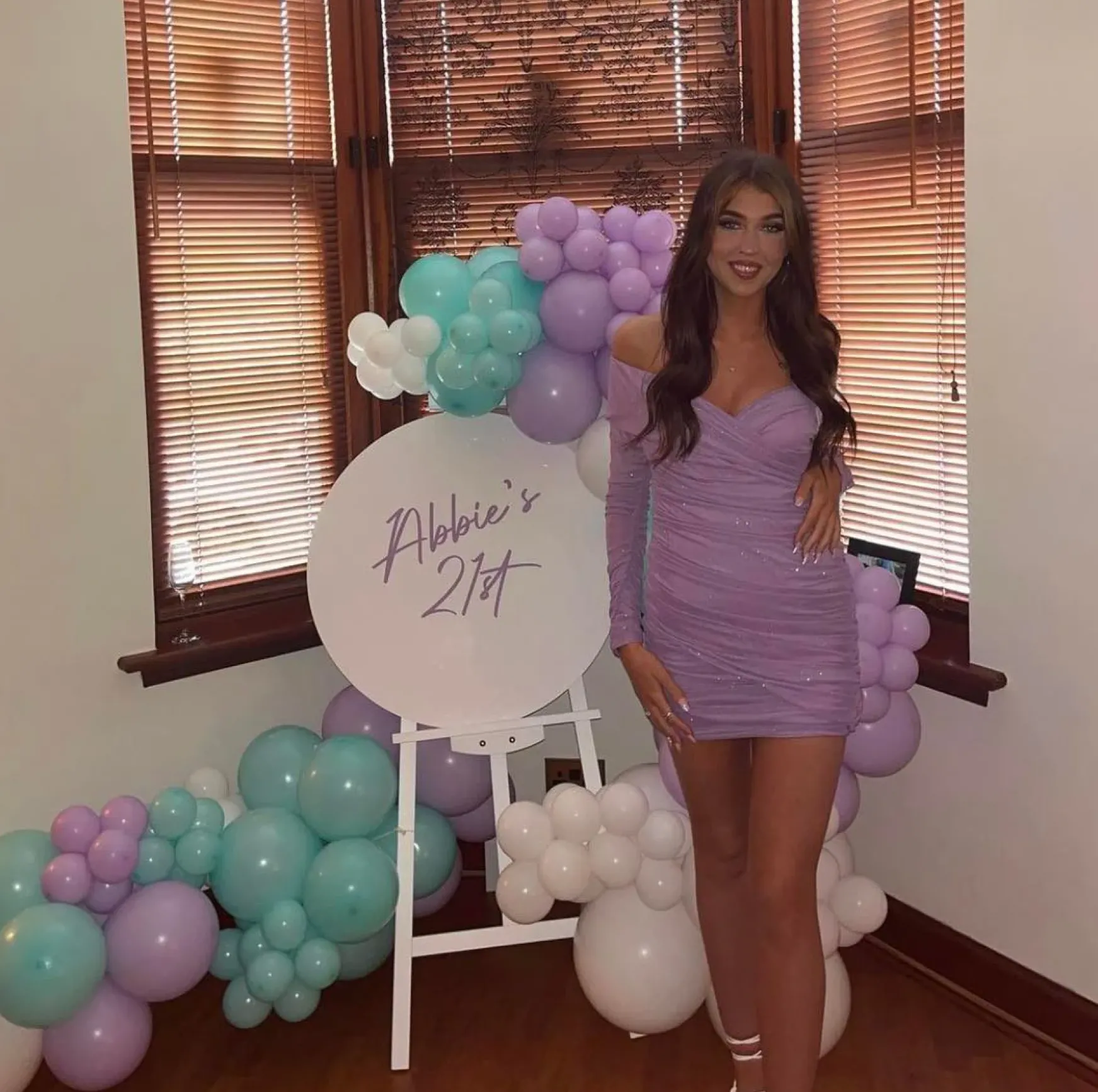 Kylie Sparkle Mesh Mini Dress - Lilac|DressMeZee Outlet