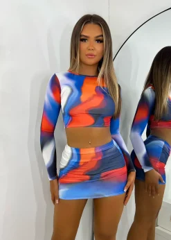 Level Up Two Piece - Blue/ Orange|DressMeZee Online