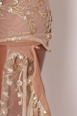 Living In Luxury Gown With Detachable Overskirt - Gold|DressMeZee Best