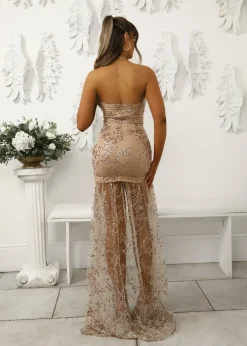 Living In Luxury Gown With Detachable Overskirt - Gold|DressMeZee Outlet
