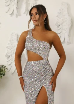 Luna Cut Out Sequin Gown - Multi|DressMeZee Online