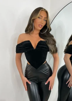 Meganne Corset Top - Black|DressMeZee Online