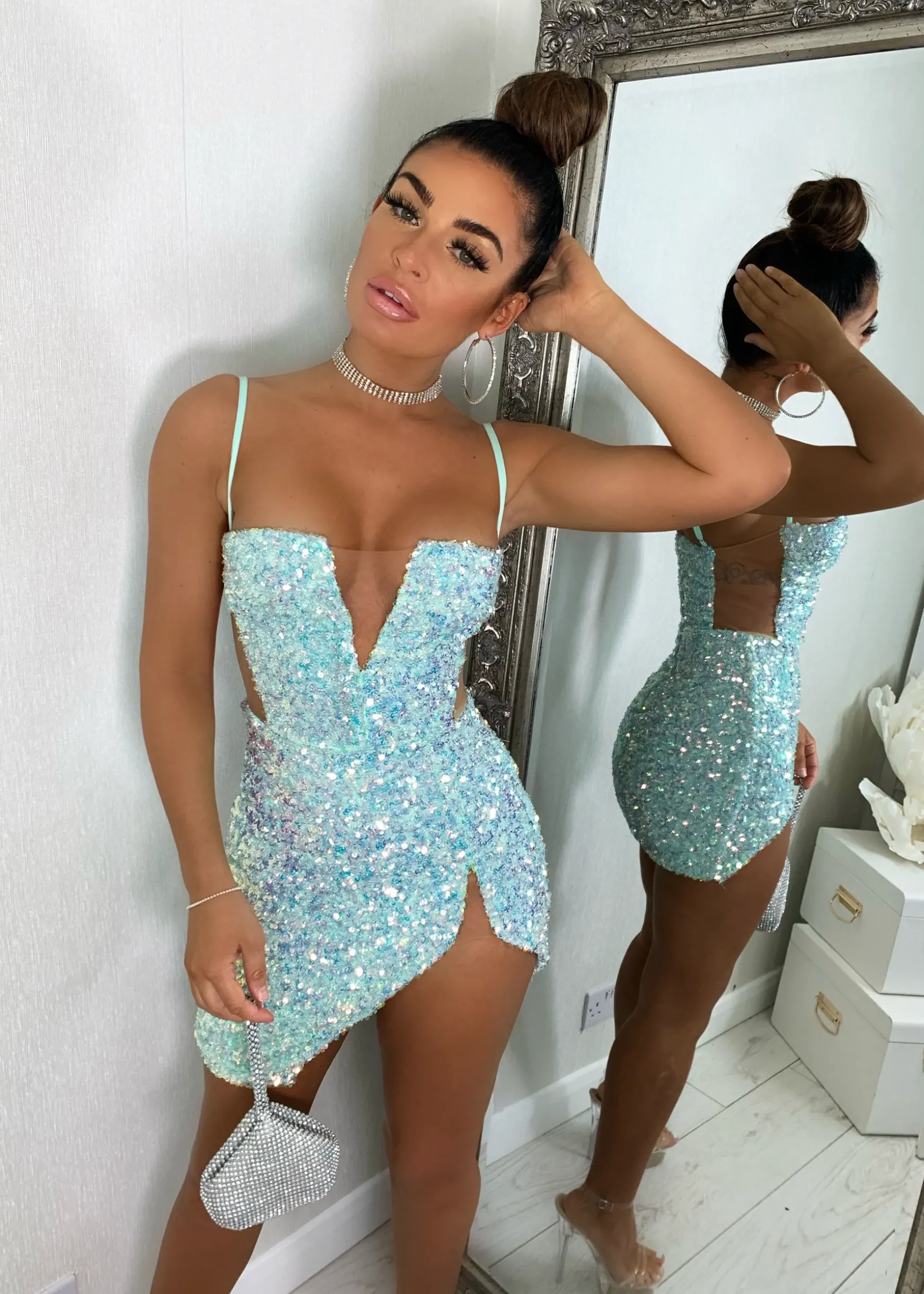 Mermaid Dream Iridescent Sequin - Mint|DressMeZee New