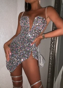 Mermaid Dream Iridescent Sequin - Silver|DressMeZee Sale