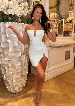 Mermaid Dream Iridescent Sequin - White|DressMeZee New