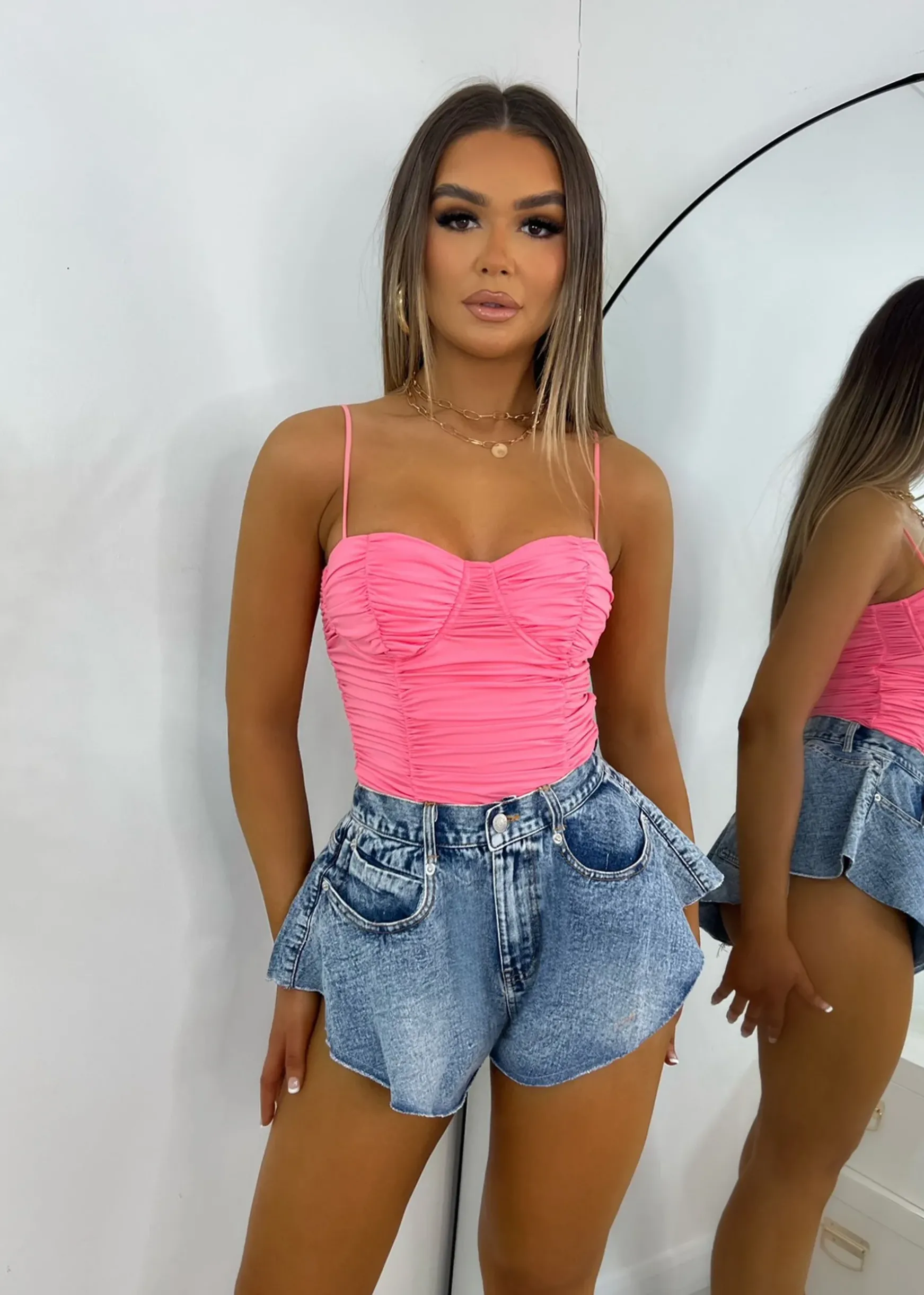 No Complaints Ruched Bodysuit - Pink|DressMeZee Best