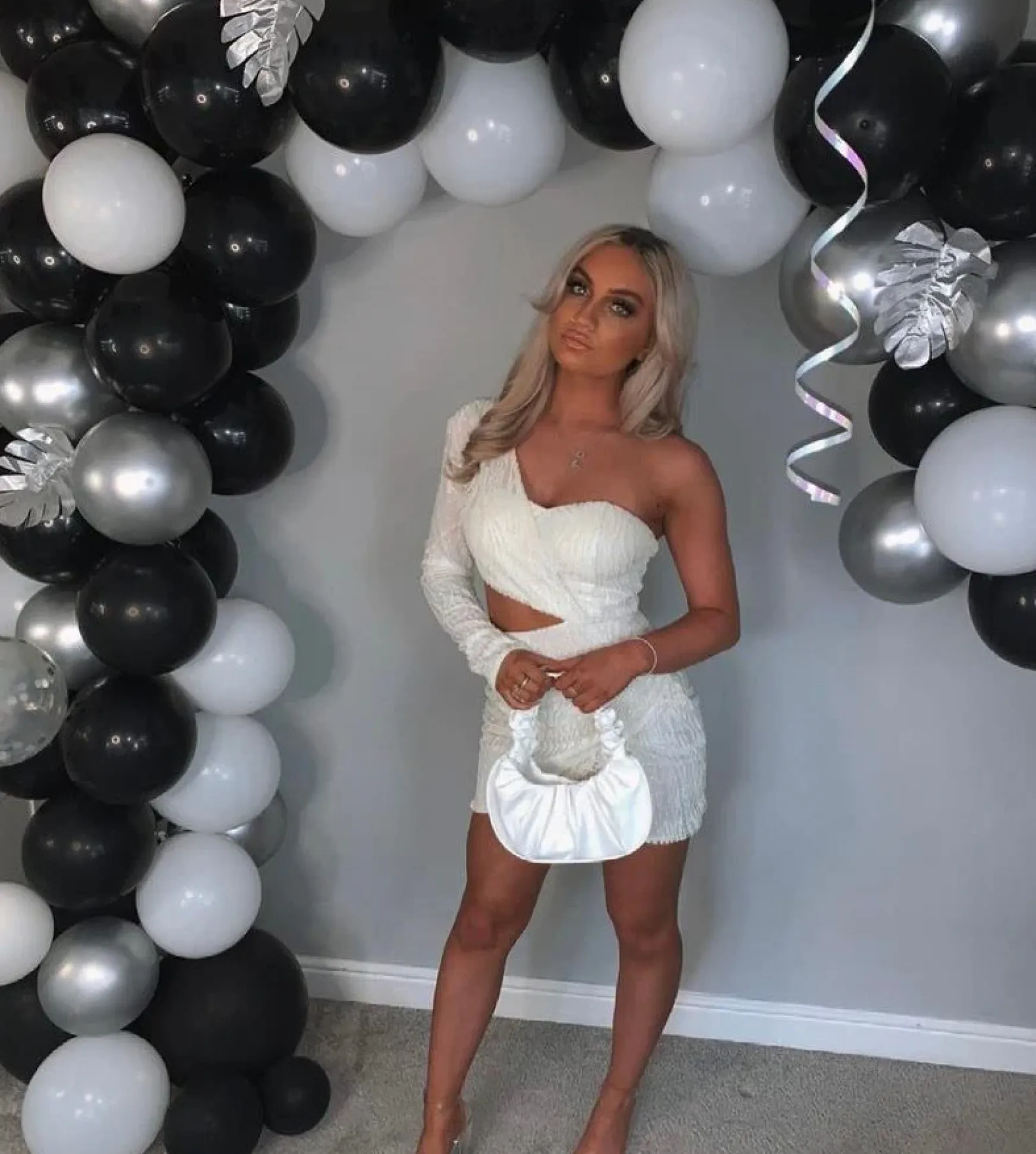 Party In La Glitter Sequin Dress - Iridescent White|DressMeZee Sale