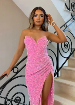Princess Energy Sparkle Gown - Pink|DressMeZee Discount