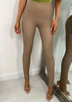 Reid Biker Pu Leggings - Nude|DressMeZee Hot