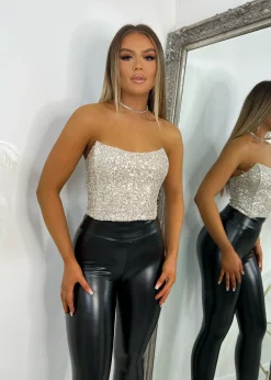 Rue Sequin Corset Top - Gold|DressMeZee Outlet