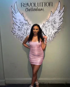 Serena Lurex Corset Mini Dress - Pink|DressMeZee Discount