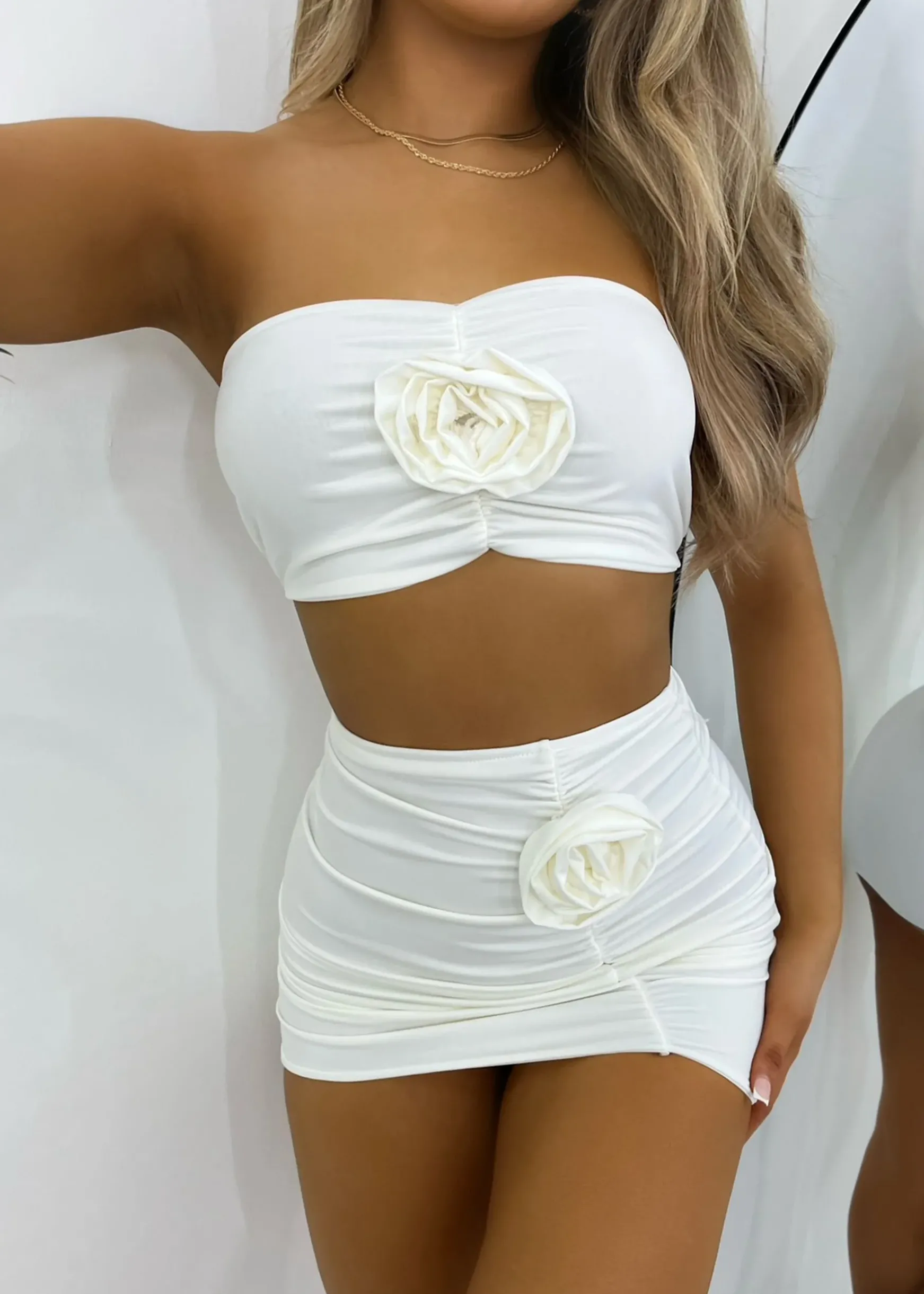 Story Of Us Corsage Two Piece - White|DressMeZee Online