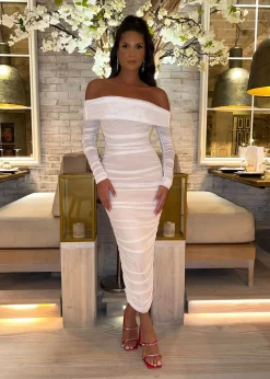 Tammy Midi Dress - White|DressMeZee Outlet