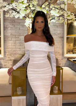Tammy Midi Dress - White|DressMeZee Outlet