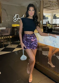 Too Blessed Cap Sleeve Cropped Top - Black|DressMeZee Clearance