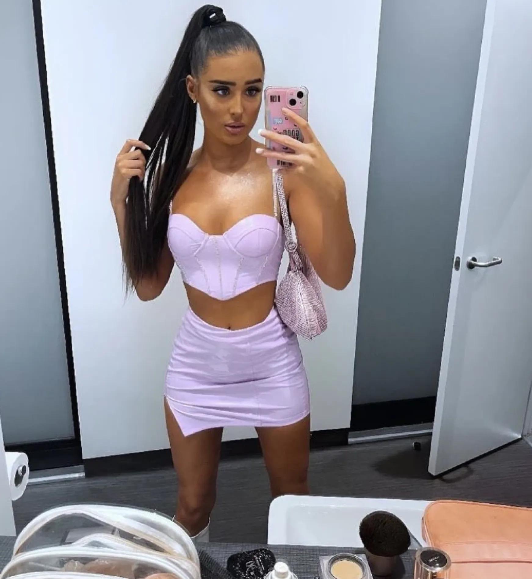 Willow Pvc Diamante Two Piece - Lilac|DressMeZee Clearance